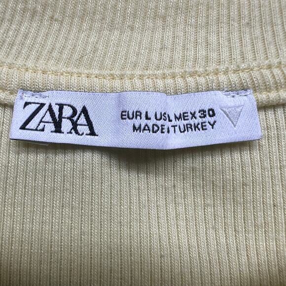 ZARA Cropped Yellow Coquette Baddie Chic Feminine Minimalist Womens Top Small - Picture 5 of 7